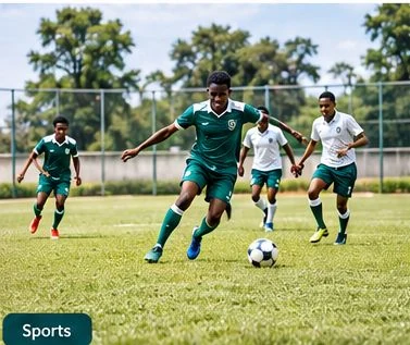 Students participating in school sports